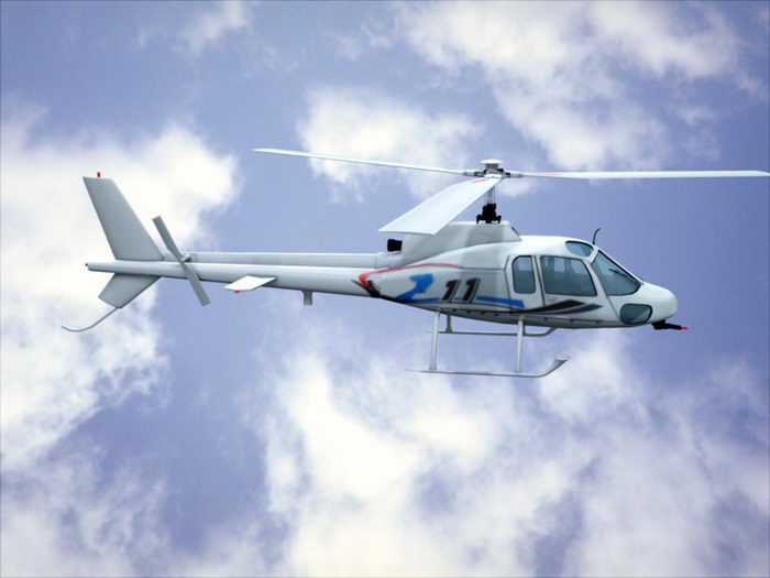 Civil Helicopter 3d rendering