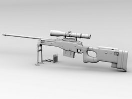 AWM Sniper Rifle 3d model preview