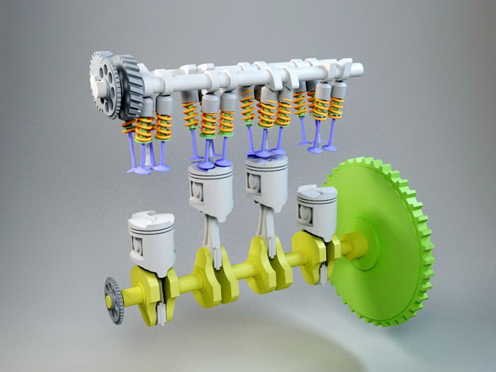 Animated Engine 3d rendering