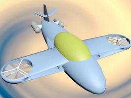 Cartoon Airplane 3d model preview