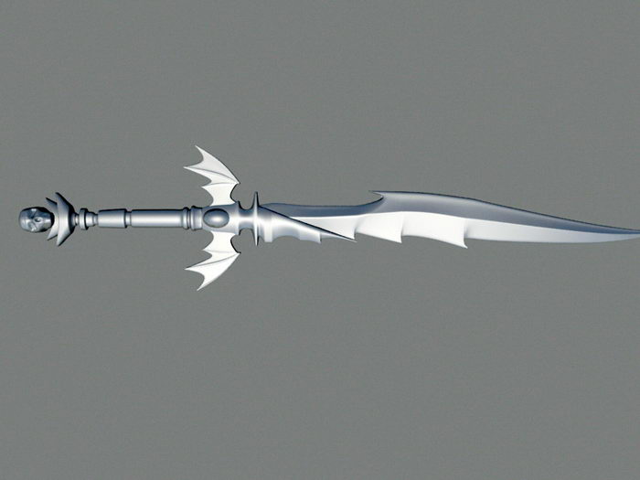 Skull Sword 3d rendering
