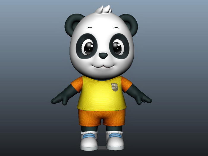 Cute Cartoon Panda Rig 3d rendering