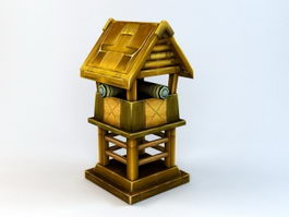 Anime Turret Building 3d model preview