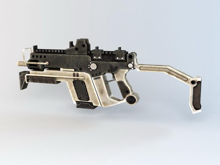 Futuristic Automatic Rifle 3d rendering