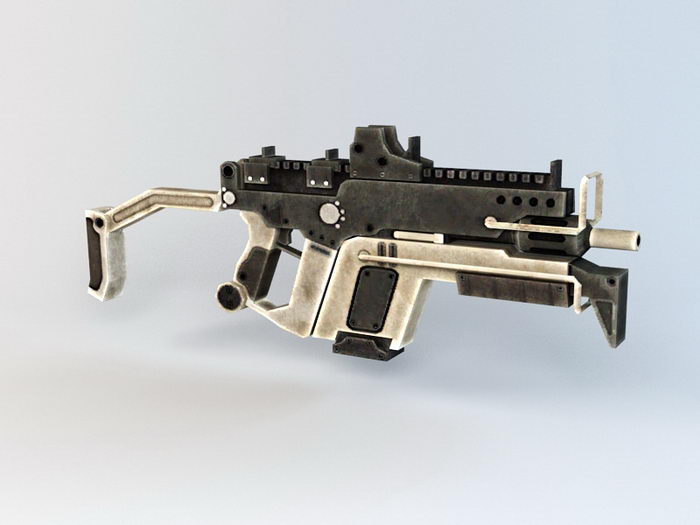 Futuristic Automatic Rifle 3d rendering