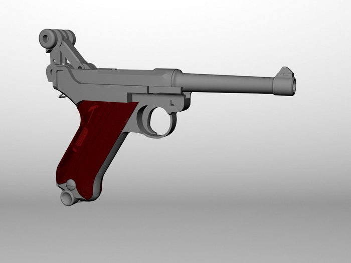 Animated Luger Pistol 3d rendering