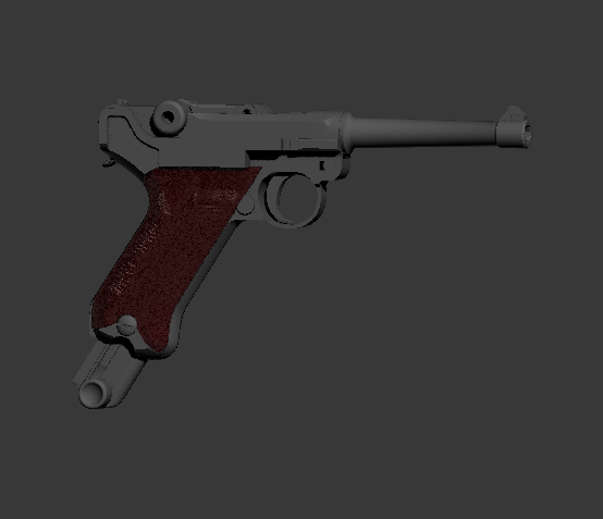 Animated Luger Pistol 3d rendering