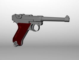Animated Luger Pistol 3d model preview