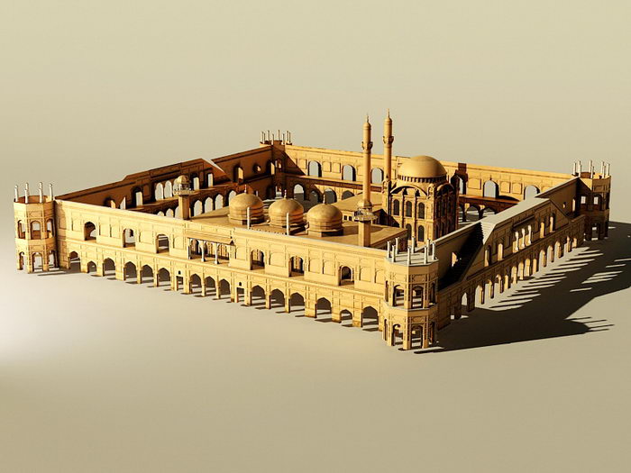 Arabian Castle Buildings 3d rendering