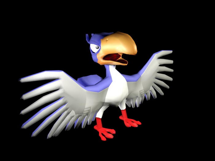 Cartoon Parrot Rig 3d rendering