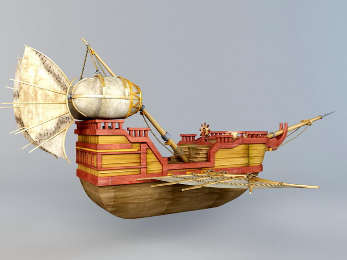 Fantasy Flying Boat 3d rendering
