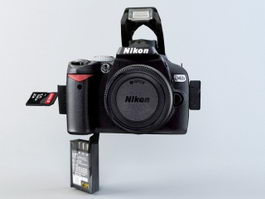 Animated Nikon D40X Digital SLR 3d model preview