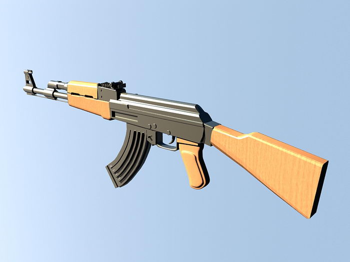 AK-47 3d rendering