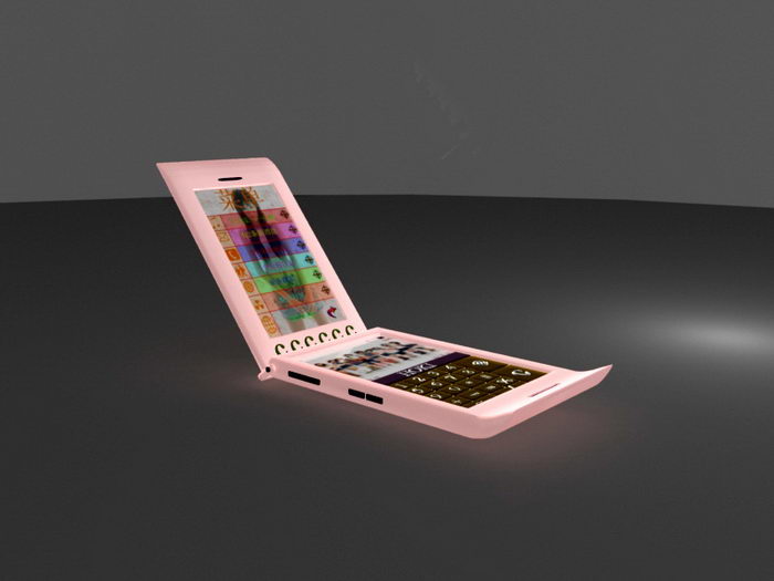 Pink Cell Phone 3d rendering