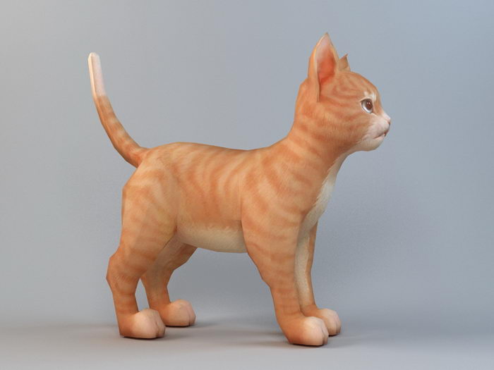 Orange Tabby Cat 3d model 3ds Max,Object files free download modeling