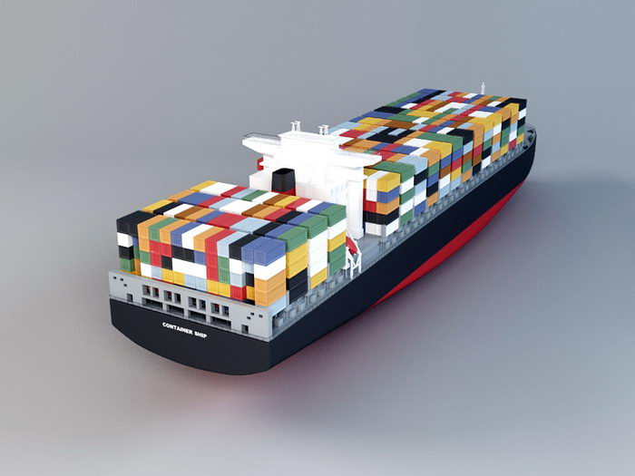 Container Ship 3d rendering