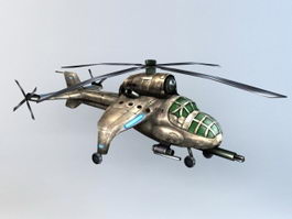 Steampunk Military Helicopter 3d preview
