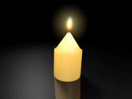 Burning Candle 3d model preview