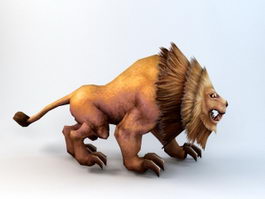 Animated Lion Rig 3d preview