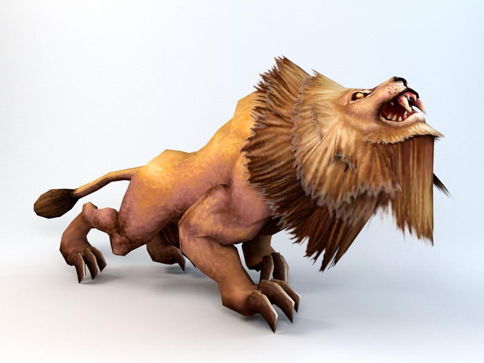 Animated Lion Rig 3d rendering