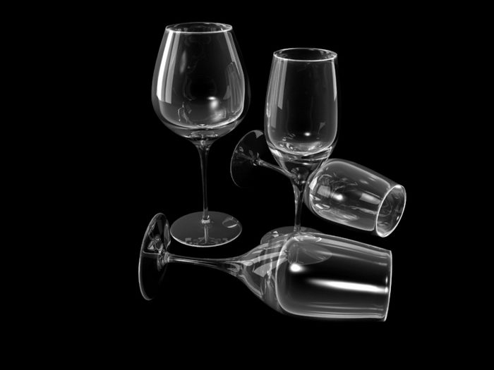 Different Wine Glasses 3d rendering