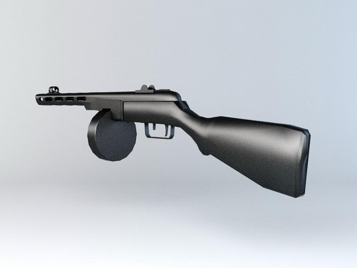 PPSh-41 with Drum Magazine 3d rendering