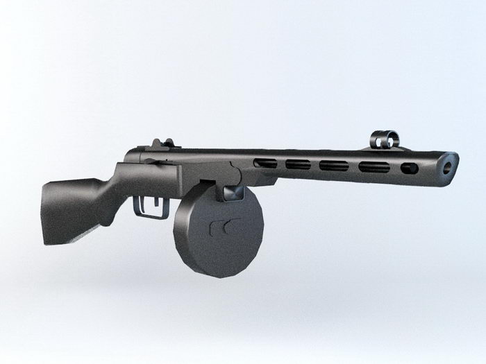 PPSh-41 with Drum Magazine 3d rendering