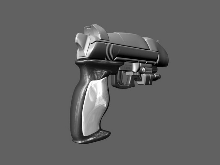 Sci-Fi Plasma Pistol 3d rendering