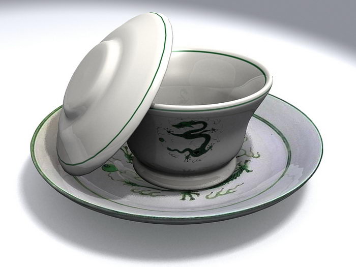 Traditional Chinese Tea Cup 3d rendering