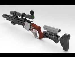 Steampunk Sniper Rifle 3d preview