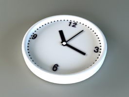 White Wall Clock 3d model preview