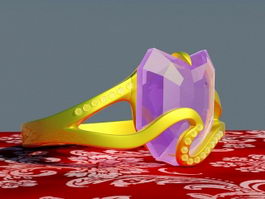 Purple Amethyst Ring 3d model preview