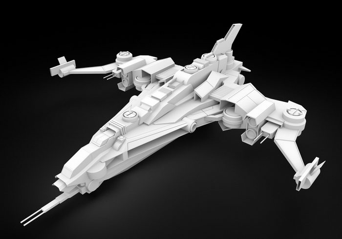 Sci-Fi Starfighter 3d rendering