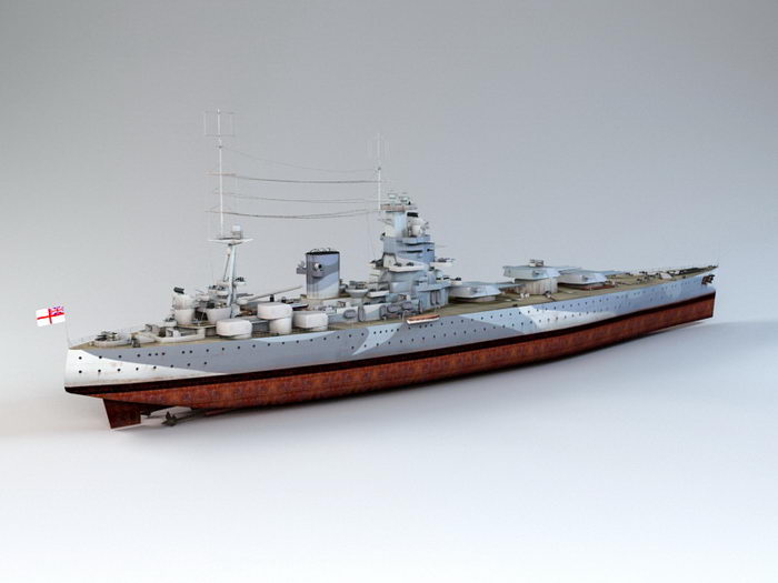 Nelson-class Battleship 3d rendering