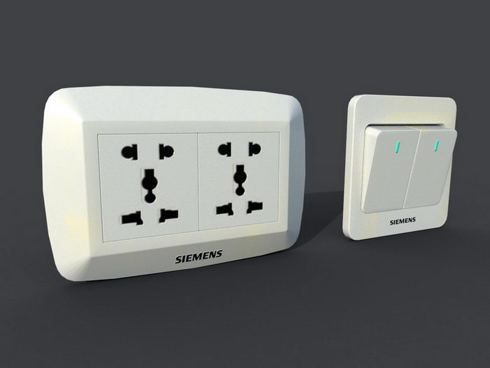Light Switch & Socket 3d rendering
