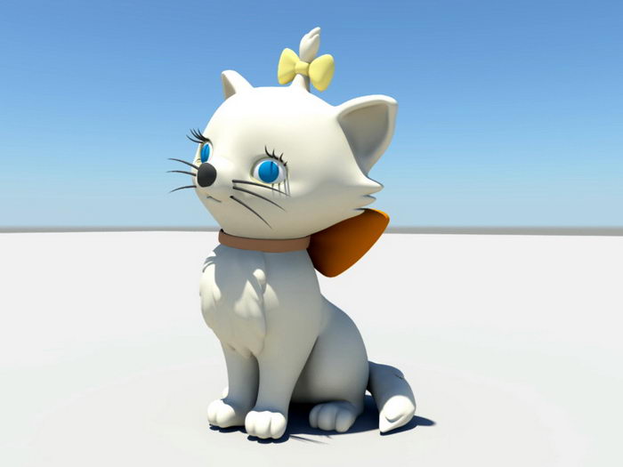 Cute Cartoon Cat 3d rendering