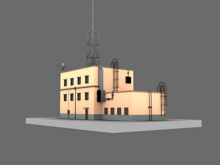 Industrial Factory Building 3d rendering