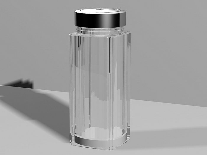 Glass Water Bottle 3d rendering