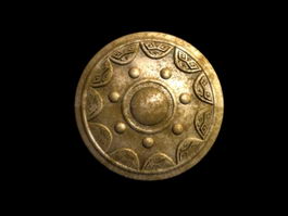 Brass Round Shield 3d model preview