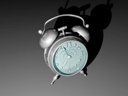 Silver Alarm Clock 3d model preview