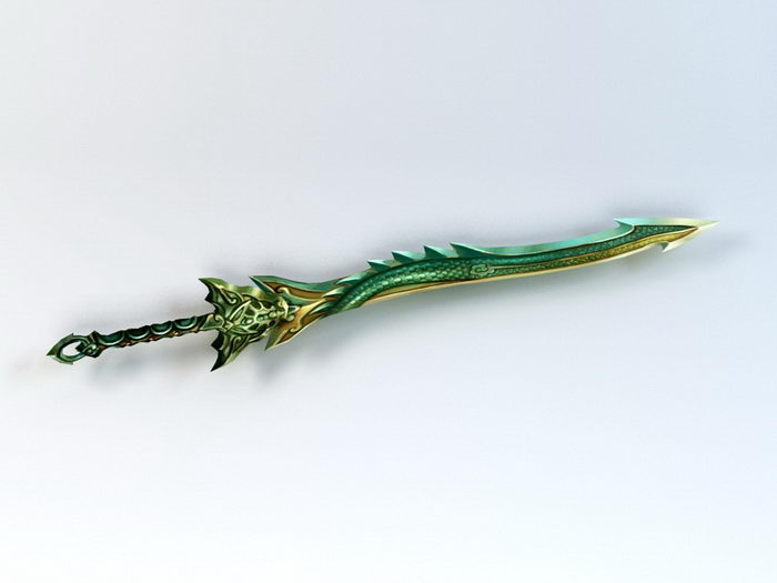 Green Dragon Sword 3d rendering