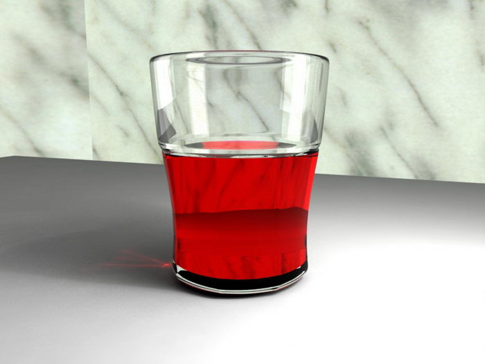Glass of Wine 3d rendering