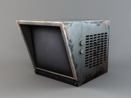 Vintage CRT Monitor 3d model preview