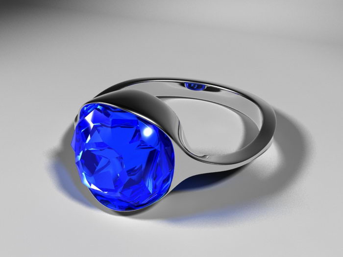 Sapphire Ring 3d rendering