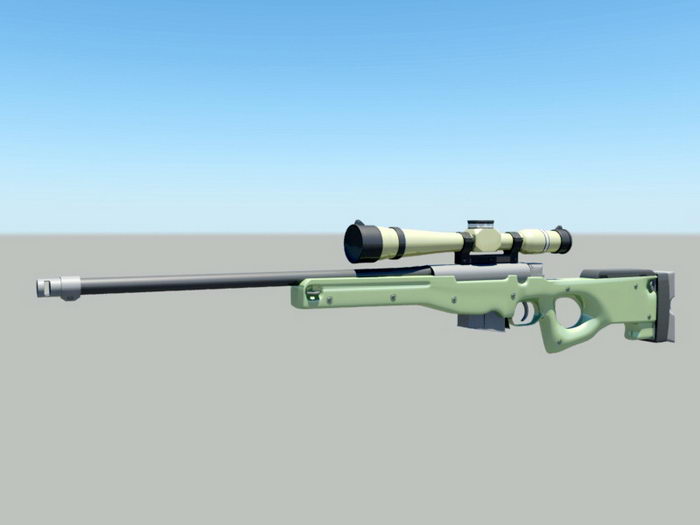 Sniper Gun 3d rendering