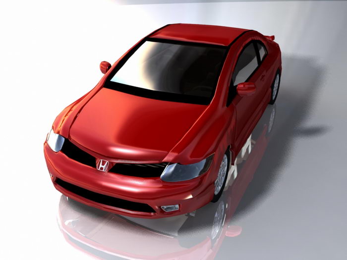 Honda Coupe Car 3d rendering