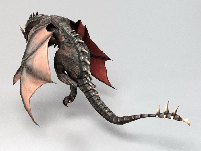 Brown Dragon 3d rendering