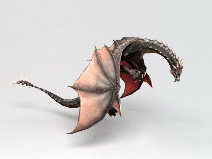 Brown Dragon 3d rendering