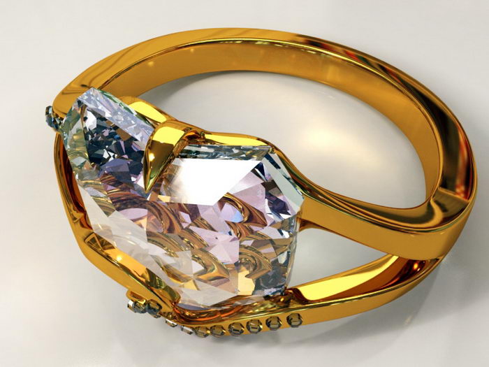 Engagement Ring 3d rendering