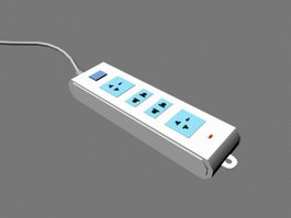 Outlet Socket Power Strip 3d model preview